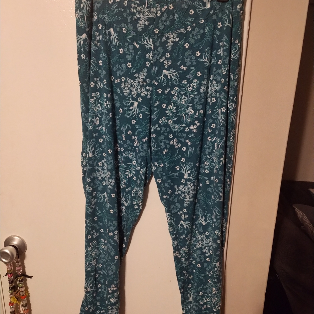 Soma Teal Floral Pajama Pants